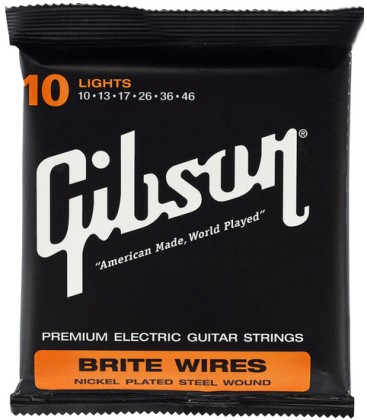 CUERDAS PARA GUITARRA ELECTRICA GIBSON BRITE WIRES LIGHTS 10-46