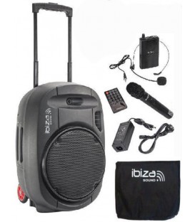 SISTEMA DE ALTAVOZ PORTATIL IBIZA SOUND PORT 15 UHF MKII