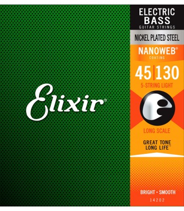 SET DE 5 CUERDAS PARA BAJO ELIXIR NANOWEB 45-130