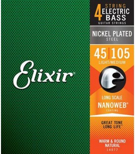 SET DE CUERDAS PARA BAJO ELIXIR NANOWEB 045-105