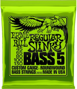 SET DE 5 CUERDAS PARA BAJO ERNIE BALL REGULAR SLINKY 2836