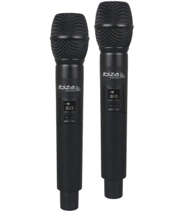 SISTEMA INALAMBRICO DE DOBLE MICROFONO IBIZA SOUND DR20UHF-HH