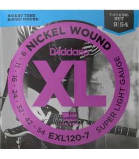 SET 09-54 PARA GUITARRA ELECTRICA DE 7 CUERDAS D'ADDARIO EXL120-7