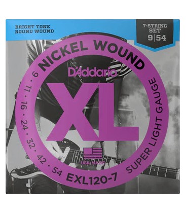 SET 09-54 PARA GUITARRA ELECTRICA DE 7 CUERDAS D'ADDARIO EXL120-7