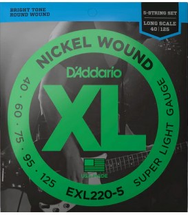 SET 40-125 PARA BAJO DE 5 CUERDAS DADDARIO EXL220-5