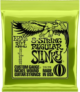 SET DE 8 CUERDAS 10-74 PARA GUITARRA ELECTRICA ERNIE BALL REGULAR SLINKY