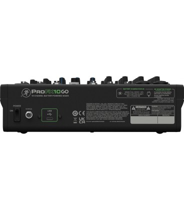 MEZCLADOR DE 10 CANALES CON BATERIA MACKIE PROFX10 GO